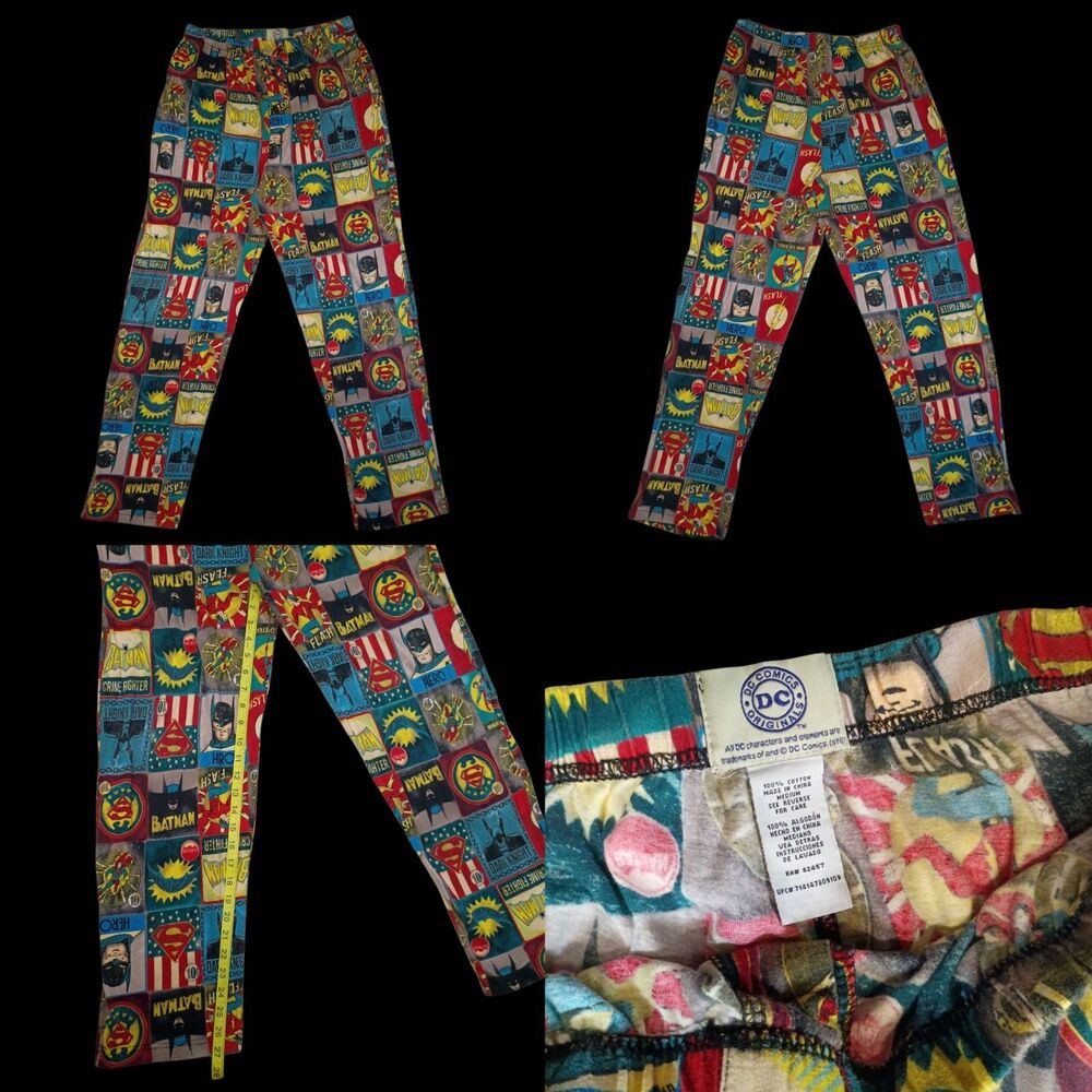 DC Comics Originals Adult Med Lounge Sleep Pants Pajama Bottoms Batman Superman